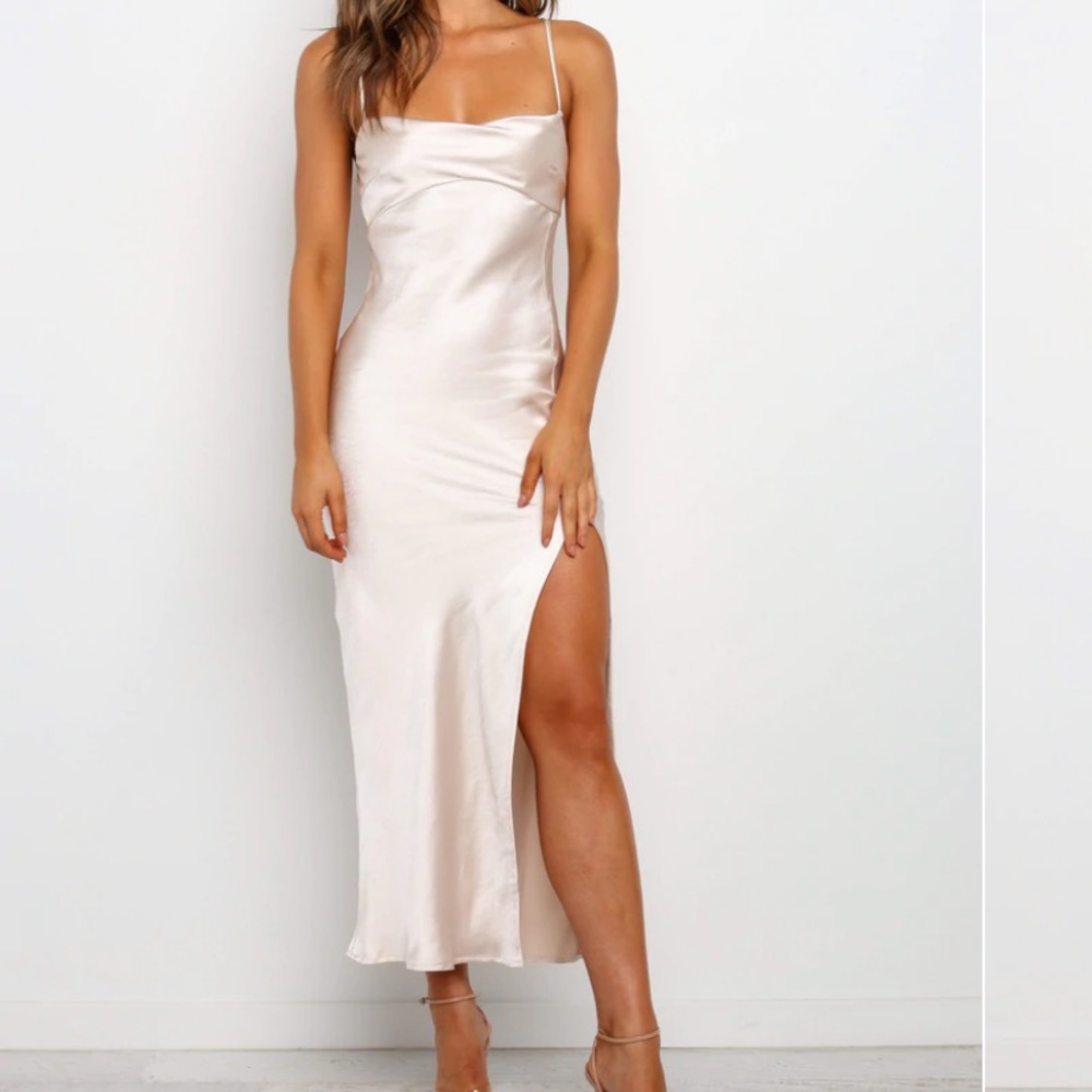 Champagne Satin Dress